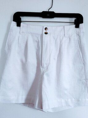 Madewell White Drapey Twill Short